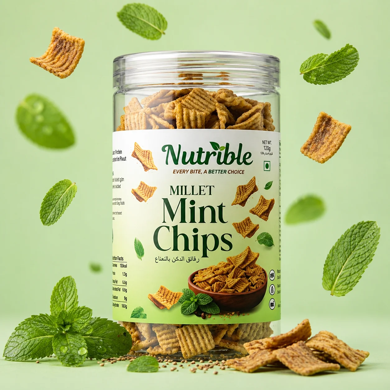 Mint Jar Millet Mint Chips | Baked | Vegan | Gluten Free - Image 1